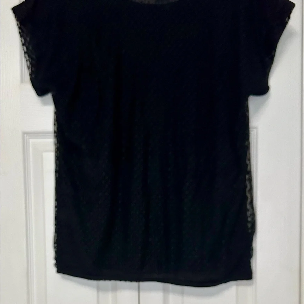 Max Studio Black Sheer Lace Blouse - Picture 7 of 7